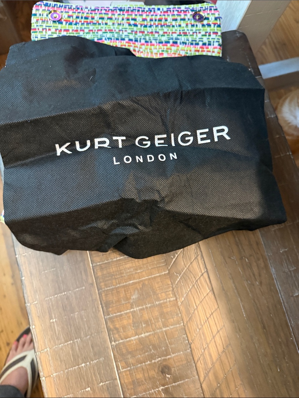 Kurt Geiger Large Kensington Tweed bag with Iridescent Chain (includes dust bag) - Picture 7 of 7